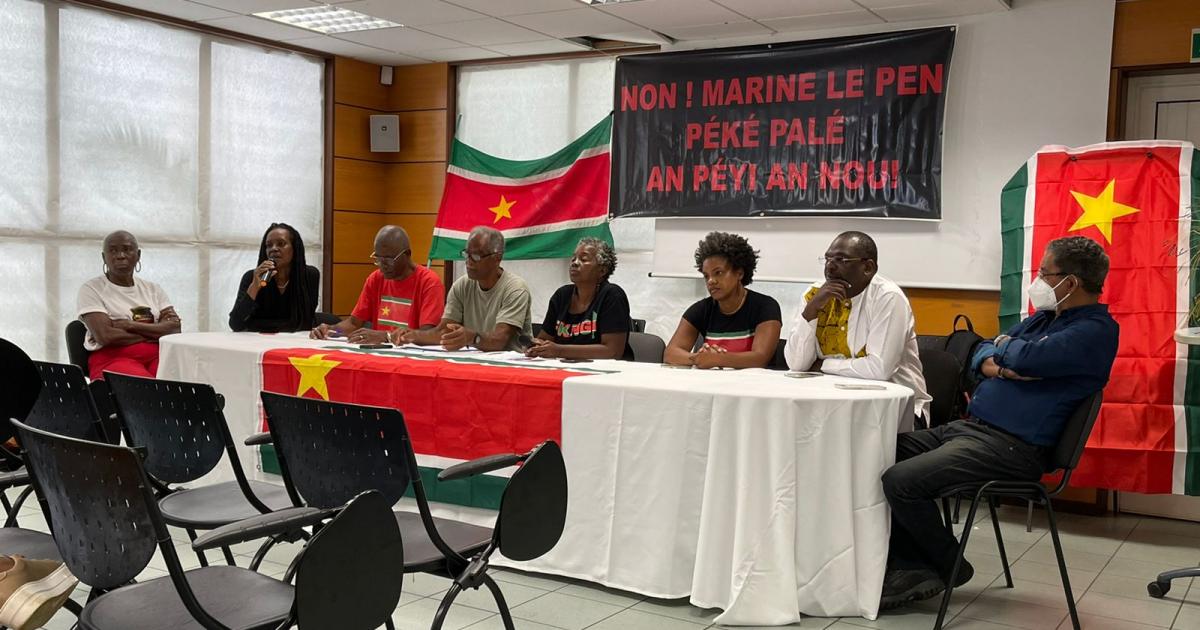     Les organisations guadeloupéennes assument l'action "symbolique" contre Marine Le Pen

