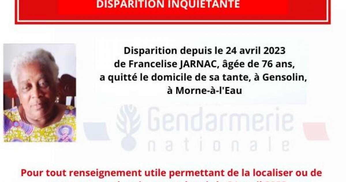     Une habitante de Morne-à-l’Eau de 76 ans portée disparue

