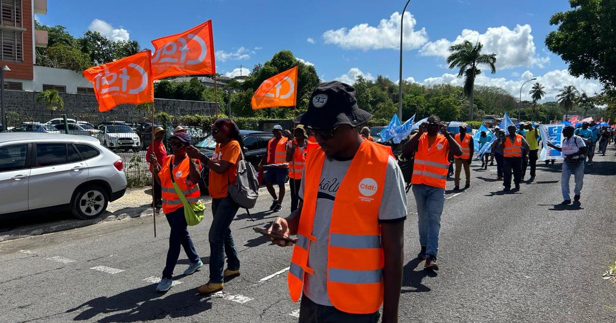     1er mai : des centaines de manifestants dans les rues de Pointe-à-Pitre

