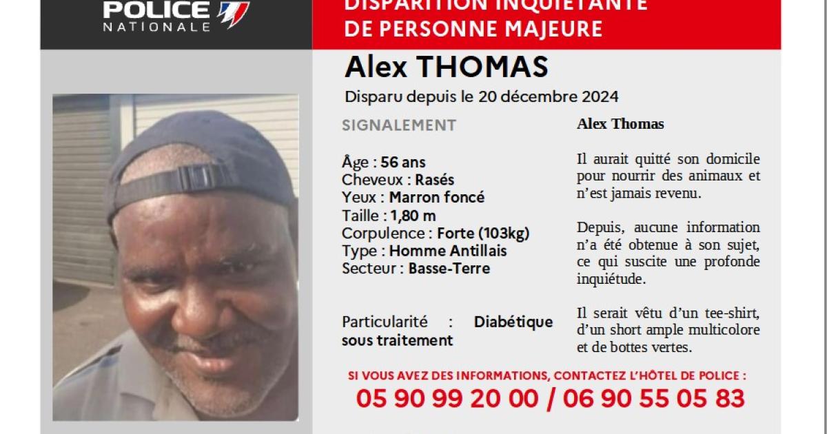     Appel à témoins : un homme de 56 ans porté disparu à Basse-Terre 

