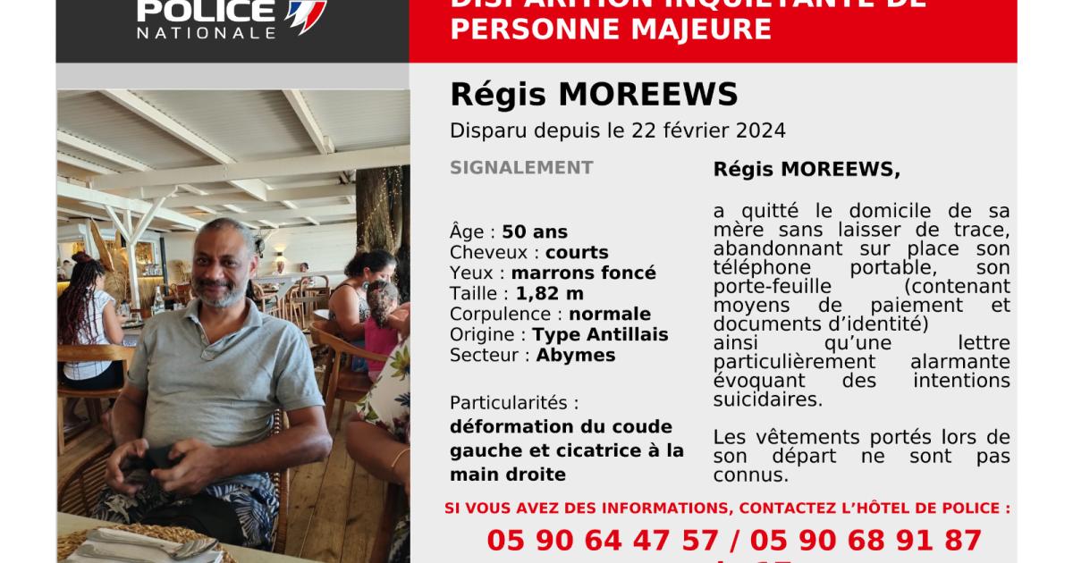     Disparition inquiétante de Régis Moreews

