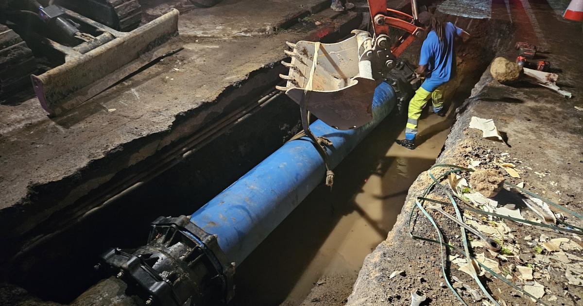     Rupture de canalisation, les réparations se poursuivent sur la route de Didier à Fort-de-France


