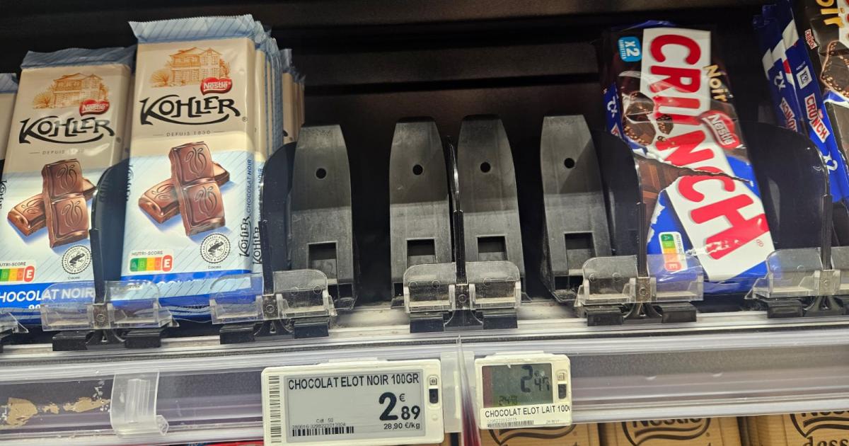     La tablette de Chocolat Elot, absente des rayons pour rupture des stocks

