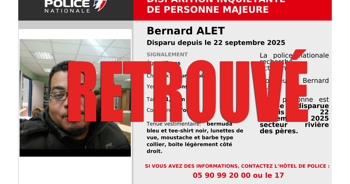     Bernard Alet retrouvé sain et sauf à Basse-Terre

