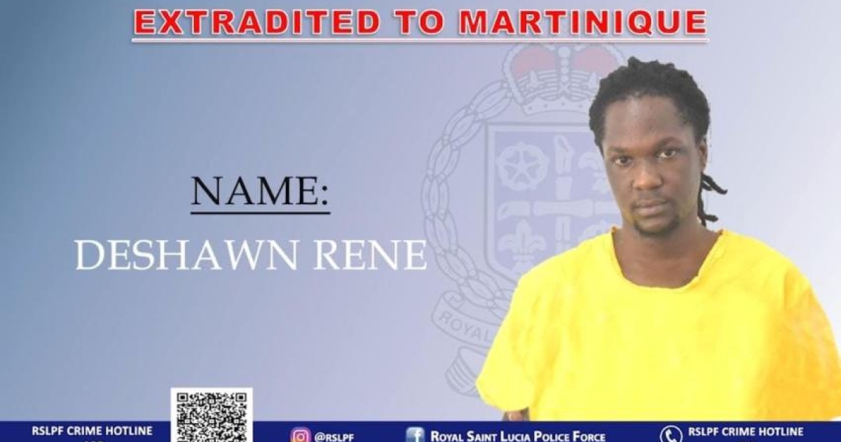     Deshawn René, recherché pour assassinat, meurtre et vols à main armée, extradé vers la Martinique depuis Sainte-Lucie

