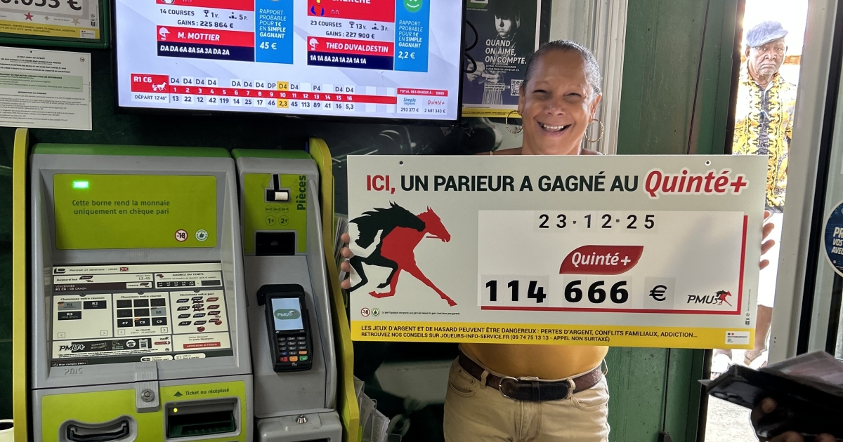     PMU : un parieur remporte 114 666 euros au Lamentin

