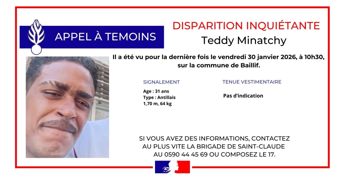     Appel à témoins : avez-vous vu Teddy Minatchy ?

