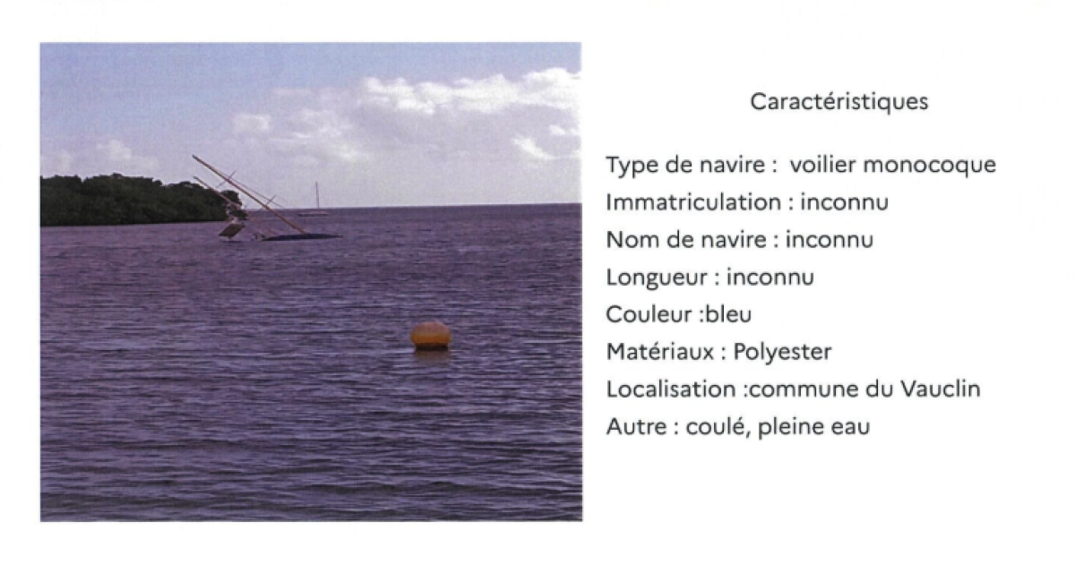     La direction de la mer recherche le propriétaire d’un voilier échoué sur le littoral du Vauclin 

