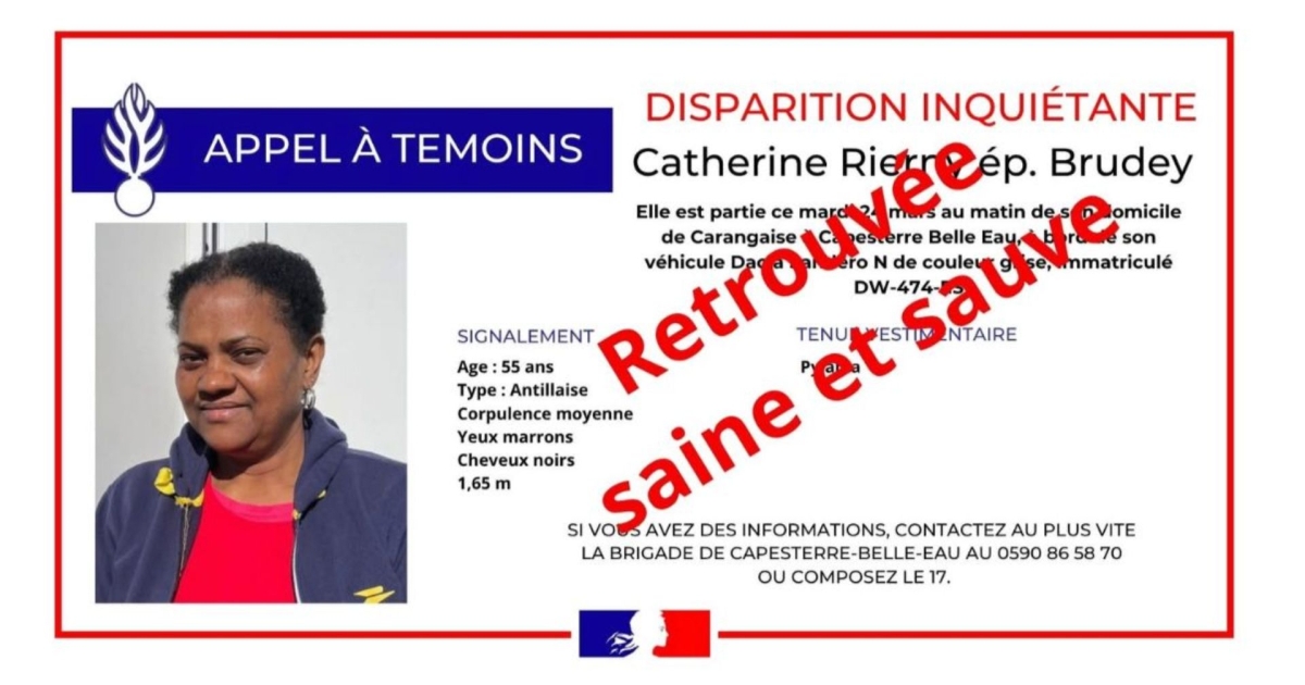     Disparition inquiétante : Catherine Rierny retrouvée saine et sauve

