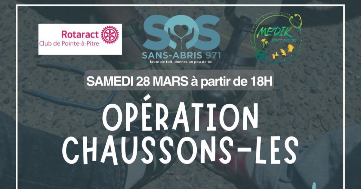     SOS Sans-Abri 971 organise l'opération « Chaussons-les » pour distribuer repas et chaussures

