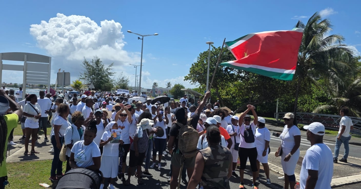     Le Moule : près d'un millier de personnes marchent en mémoire de Liber Argelier, abattu par un gendarme

