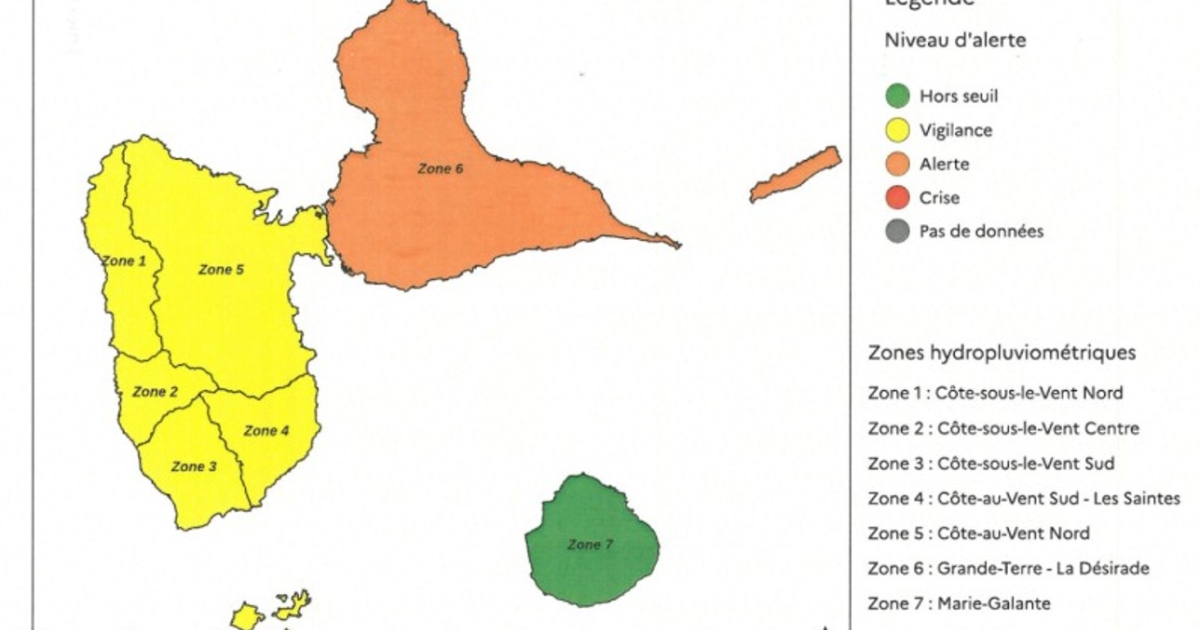     Sécheresse : la Grande-Terre et la Désirade en alerte, vigilance activée pour la Basse-Terre et les Saintes

