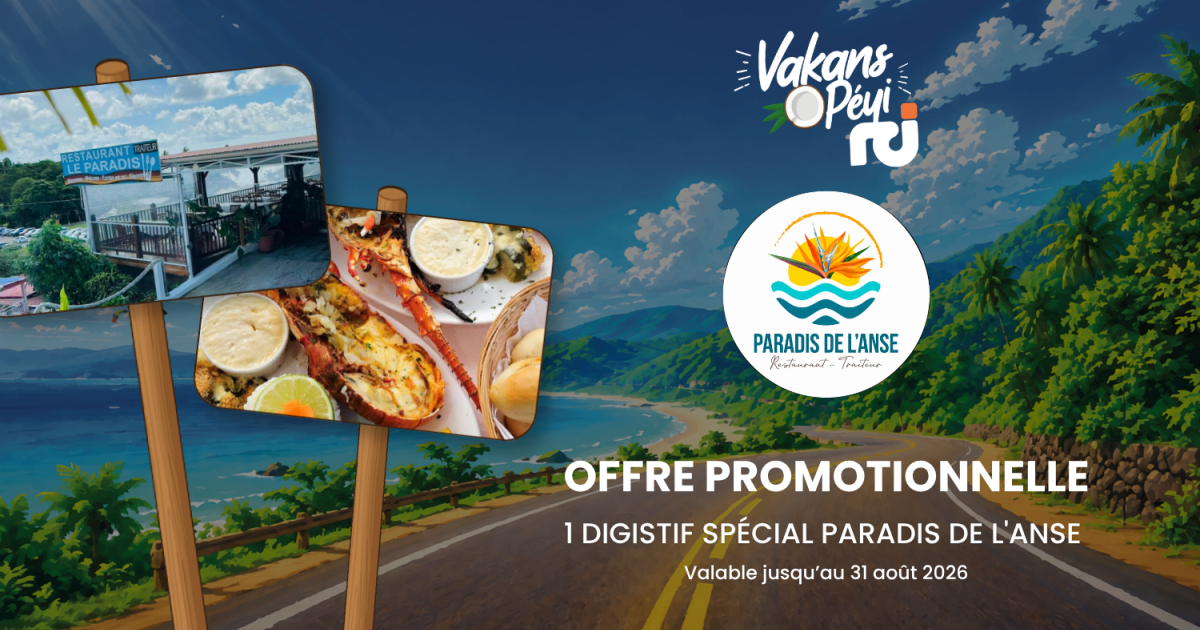     Paradis de l'Anse : profitez d'un digestif offert dans ce restaurant en Martinique

