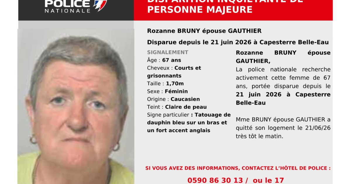     Appel à témoins : une femme portée disparue à Capesterre-Belle-Eau

